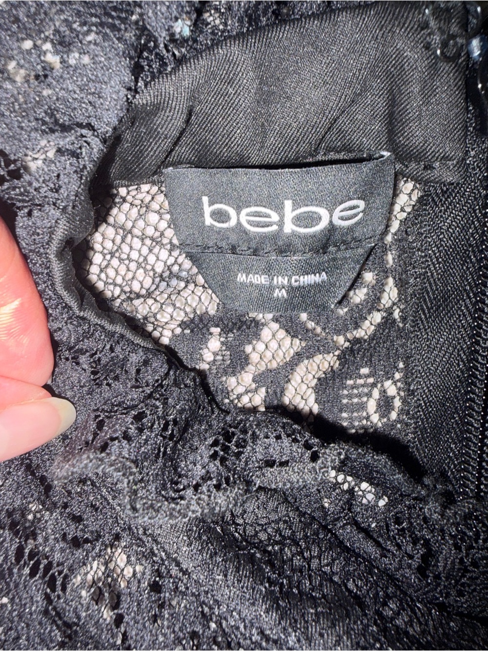 BEBE Black Illusion Lace Whimsigoth Jumpsuit - Picture 5 of 6